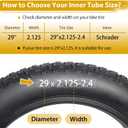 2 Pack 29 Inch Bike Tube, 29" Bicycle Tube for 29 x 2.125/2.2/2.25/2.3/2.35/2.4 Bike Tire, Butyl Rubber Inner Tube with 2 Tire Levers for Mountain MTB Bike