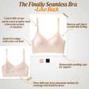 Low Back Bra for Women Wirefree Seamless Bra Backless Multiway Straps Convertible Halter Bra with Padded Removeable (Teal), X-Large