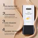 3 x Foundation Stick with Brush, SPF 50, Hydrating Anti Wrinkle Non-Sticky Matte Finish Sun Protection for Face and Body, Long-lasting Travel Size Korean Skin Care Sun Stick (Medium, 0.71oz)