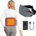 Vofuoti Cordless Heating Pad, Portable Heated Pad with Battery and 3 Heat Settings, Rechargeable Electric Heating Pads for Back, Abdomen, Gifts for Women Men (8"x22", Gray)