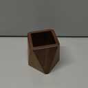 Black Walnut Wooden Pencil Box, Multiple-Use Desk Writing Stationary Organizer Wood Pen Holder Cups Office School Supplies Storage (Prismatic Shape)