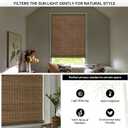 LazBlinds Cordless Bamboo Blinds, Bamboo Roll Up Shades for Windows, Privacy Hanging Window Blinds, Shades for Patio Indoor/Outdoor Porch, 29" W x 48" H, Highfield Teak