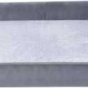 Basics Foam Living Room Couch Dog Pet Bed with Removable Cover, Grey, 14" x 24"