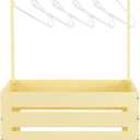 Suzile Wooden Baby Shower Crate Closet Wood Basket for Gifts with Handle Boy Girl Clothes Gender Reveal Storage Box for Newborn New Parent (Creamy Yellow)