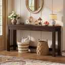 Cyclysio 47" Console Table with 2 AC Outlets & 3 USB Ports, Black Walnut