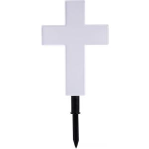 Ragyzity Solar Cross Garden Stake Outdoor Lights, Solar Cross for Cemetery, Solar Powered Cross Lights Stake, LED Jesus Cross Light Decoration Garden Cross Marker for Yards, Gardens, Patio