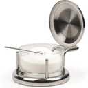 RSVP Stainless Steel Endurance Salt Server with Spoon (6 x 4.25 x 2.5")