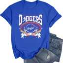 Baseball Shirts for Men Game Day Baseball Fan Shirt Mens Casual Baseball Team Short Sleeve Tees (Blue, XL)