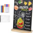 1 Pack Chalkboard 5.1x7.9 inch Small Chalkboard Sign with Wood Base Double-Sided Message Boards Menu Chalk Board Stand for Kitchen Wedding Bar Restaurant