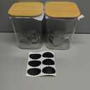 115oz 2PCS Large Glass Food Storage Containers of Wide Mouth Storage Containers with Tight Lids Square Glass Jars for Flour and Sugar, Cereal, Rice, Pasta, Oats, Wheatmeal, Coffee, Niblet