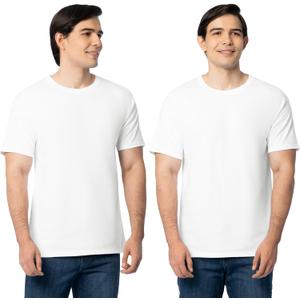Fruit of The Loom Men's Eversoft Cotton T Shirts, Breathable & Moisture Wicking with Odor Control (XX-Large, 2 Pack White)