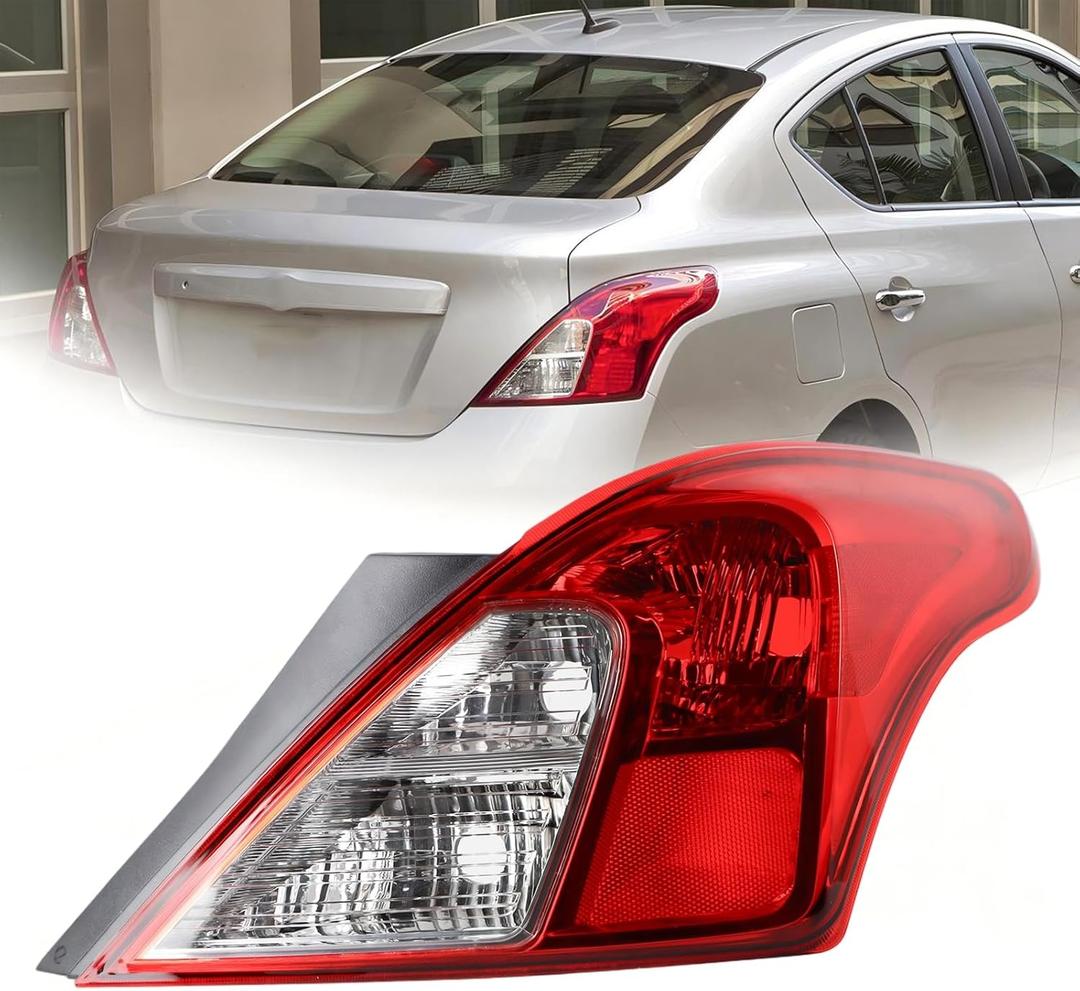 Right USA Type W/o Side Light Tail Light Assembly Compatible With 2012-2019 Nissan Versa Sedan Tail Lamp Without Bulb Harness Outer Rear Light Right Passenger Side Replacement NI2801194 265503AN0A