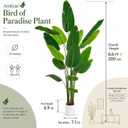 Bird of Paradise Artificial Plant 6.6 ft Tall Faux Banana Leaf Tree, 2 Pack