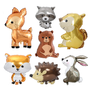 7PCS Forest Animal Balloons - Jumbo Bunny Fox Squirrel Hedgehog Raccoon for Woodland Themed Baby Shower & Birthday Party Decorations