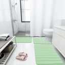 Buganda Memory Foam Bath Mat, 30" x 20", Ultra Soft and Non-Slip Bathroom Rugs, Water Absorbent and Machine Washable Bath Rug for Bathroom, Shower, and Tub, Sage Green