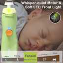 Fansidi Rechargeable Baby Nail Trimmer Electric, Easy & Safe Nail File for Newborn to Toddler, USB Charging, 8100 RPM Stepless Speed, LED Light, Whisper-Quiet for Sleeping Baby,Green, Bonus Adult Head