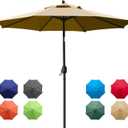 Sunnyglade 9Ft Patio Umbrella Outdoor Table Umbrella with 8 Sturdy Ribs (Tan)