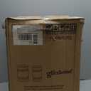 Glitzhome Rustic End Table Set of 2, Farmhouse Galvanized Metal Barrel Ottoman Storage Stool with Round Wood Lid for Living Room Furniture, Grey