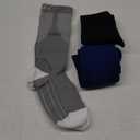 FITRELL 3 Pairs Compression Socks for Women and Men 20-30mmHg - Support for Travel, Running, Nurse, Knee High, Black/Grey/Navy S/M