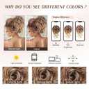 Large Messy Bun Hair Pieces for Women Wavy Curly Fake Hair Bun Extensions Ponytail Hairpieces for Updo Natural Synthetic Claw Clip Bun Hair Accessories Light Brown mix Blonde