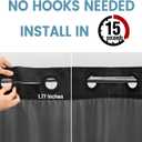 EUTXL Stall No Hook Shower Curtain with Snap in Liner,230GSM Waffle Weave Shower Curtains for Bathroom,60W x 74H,Black