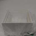 Geelin 8 Pack Acrylic Cube Risers Acrylic Boxes for Food Display Decorative Stands with Hollow Bottoms for Jewelry Food Buffet Risers Display Candy Table Decor, 8 Sizes(White, Flat)