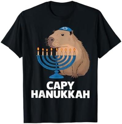 Funny Capybara Happy Hanukkah Chanukah Jewish Men Women Kids T-Shirt S