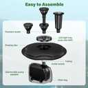 Biling Floating Pond Fountain with 660GPH Pond Pump, Color-Changing LED Lights, 27 FT Power Cord, 3 Spray Patterns Outdoor Pond Fountain, Black