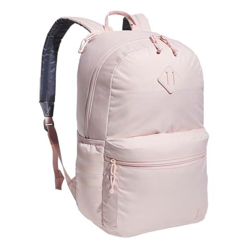 adidas 3-Stripe Classic Backpack for Men and Women, Bag with Laptop Sleeve, Sandy Pink/Onix Grey/5.0, One Size