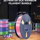 JAYO 3D Printer Filament Bundle, PLA Silk Filament Bundle Multicolor, Shiny Silk PLA Filament 1.75mm, Fast Color Change Rainbow, 250g Spool, 8 Rolls, 2kg in Total
