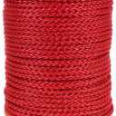 Hollow Braid Polypropylene Rope (3/8 Inch, 500 Feet, Red) - Barrier Rope - Trail Marking, Crowd Control, Golf Courses