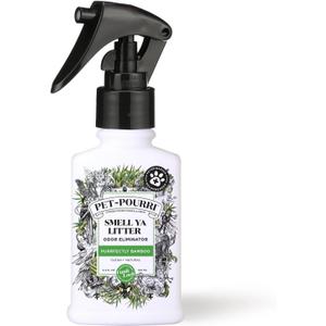 Pet-Pourri Smell Ya Litter Cat Litter Deodorizer Spray, Purrfectly Bamboo 3.4 Fl Oz, Up to 170 Uses, Pet Odor Remover with Essential Oils for Air, Carpet, Urine, Vet Recommended, Bergamot Bamboo Scent