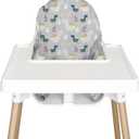 Nibble and Rest Highchair Insert Cover, Compatible for IKEA Antilop Highchair, High Chair Accessories Stain-Proof and Wipeable Insert Cover (Cushion NOT Included)(Dino Grey)