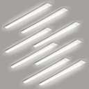 8 Packs 4FT LED Batten Light with 50cm Cable, Ultra-Thin Ceiling Surface Mounted Light, 40W, 4000K, IP20, LED Ceiling Lamp for Garage, Shop, Hallway, Office, Market, ver2