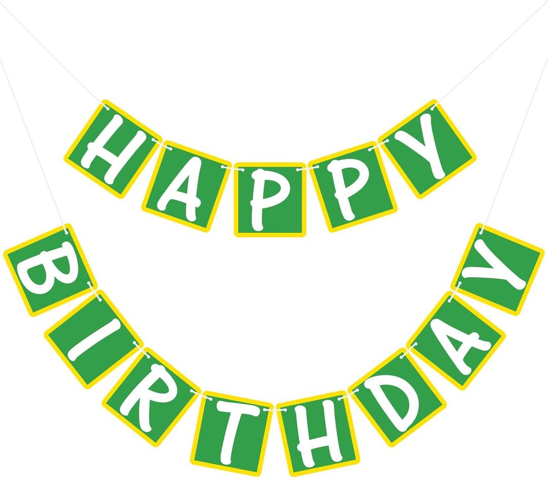 Breling Street Theme Birthday Party Decorations Pre-strung Friend Birthday Banner for Cartoon Street Theme Hanging Decorations for Boys Girls Friend(Bright Style)