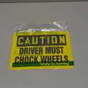 Accuform MTKC609VA Aluminum Safety Sign, Legend "Caution Driver Must Chock Wheels", 7" Length x 10" Width, Black on Yellow