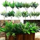 PARTY JOY 14 Bunches Fake Plants Outdoor, Fake Bushes UV Resistant Artificial Flowers Greenery Shrubs Faux Greenery for Outdoor Garden Patio Front Porch Yard Decor
