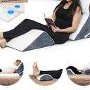 4pcs Orthopedic Bed Wedge Pillow Set, Post Surgery Memory Foam for Back, Knee, Leg Pain Relief, Sitting Pillow for Sleeping, Acid Reflux, GERD, with Hot Cold Pack, FSA HSA Eligible, White Navy