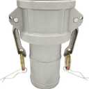 2PCS Global Type C Cam and Groove Hose Fitting, Socket x Hose ID Barbed, with 2 PCS Camlock Gasket Fitting(1")