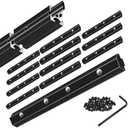 Seekliny 12pcs 2020 Straight Connector Corner Bracket Joint Plate 2020 Hardware T-Slotted Accessories V-Slot with Screws for 8020 Aluminum Profile 3D Printer Accessories Black