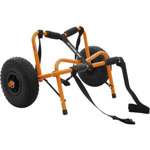 Kayak Cart  150 Lbs Capacity Canoe Dolly with Airless Tires, Foldable Aluminum Frame, and Carrying Bag for Personal Watercraft by Rad Sportz (Orange)