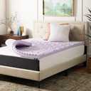 LUCID Lavender Infused 3 Inch Memory Foam Mattress Topper with 5 Zones Twin XL Size Plush Feel CertiPUR Certified Dorm Room Essentials