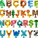 26pcs Alphabet Bath Toys for Toddlers , Educational Suction Bath Toys with Animal Letters, Montessori Sensory Toy for Kids 3-12, No Hole Food-Grade Silicone Toys for Autism/ADD/ADHD