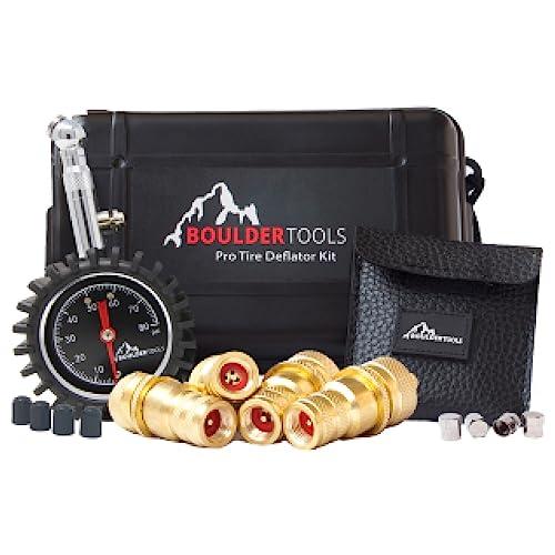 Boulder Tools Tire Deflator - 80 PSI Air Pressure Gauge - Adjustable, Automatic for Cars, Trucks and Motorcycles - Ideal Offroading Accessories