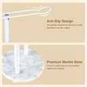 2 x Headband Holder Organizer Two-Tier with Marble Base: Jewelry Display for Women, Hair Accessories Storage Stand Scrunchie Necklace rack for Girls, for Bathroom, Vanity, Dresser, White