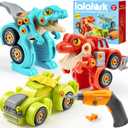 lalalark Dinosaur Toys for 3 4 5 6 7 Years Old Boys, Take Apart Construction Building Toy with Electric Drill, STEM Educational Transform Playsets with Two-Way Switch, Party Birthday Gift