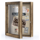 Love-KANKEI Shadow Box Frame 8x10 Shadow Box Display Case with Linen Back Memorabilia Awards Medals Photos Memory Box Gift Carbonized Black