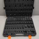 VEVOR Impact Socket Set 3/8" & 1/2" Socket Set 59PCS SAE 5/16" to 1-1/4" and Metric 6-32mm, 6 Point Cr-Mo Alloy Steel for Auto Repair, Easy-to-Read Markings, Rugged Construction, Storage Case