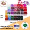 LIS HEGENSA 8MM 48Color Glass Beads for Bracelet Making Kit, 1700pcs+ Round Crystal Glass Beads Jewelry Making Kits, Bead Starter Kit for DIY Crafts,Friendship Bracelets (48Color(1700PCS))