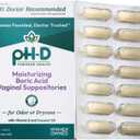pH-D Feminine Health Support - Boric Acid Moisturizing Suppository - Woman Owned - for Vaginal Odor - Paraben-Free and Cruelty-Free - 14 Count